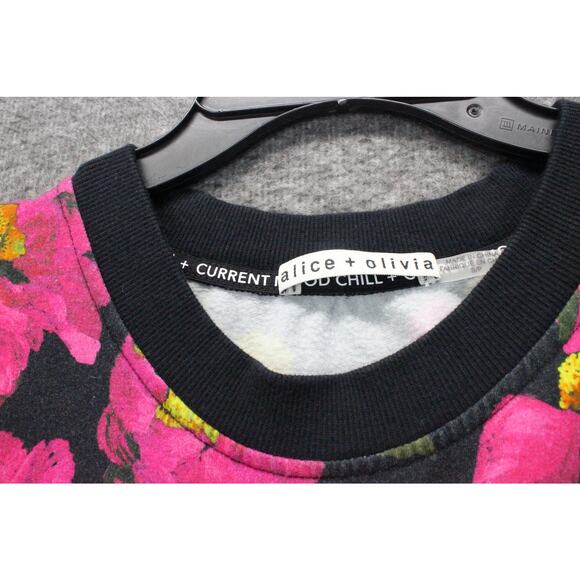 Alice + olivia floral blouson Gaia sleeve sweatshirt Small - Picture 3 of 5
